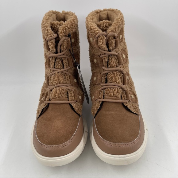 Sorel Explorer II Joan Cozy - Size 6 - Dk. Tan White Sherpa Boots - Ships Free! - Picture 3 of 12
